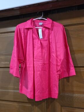 Chico's Vibrant Hot Pink Open-Front Blouse